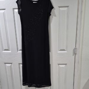 AGB Black Maxi Dress with Beaded Detail